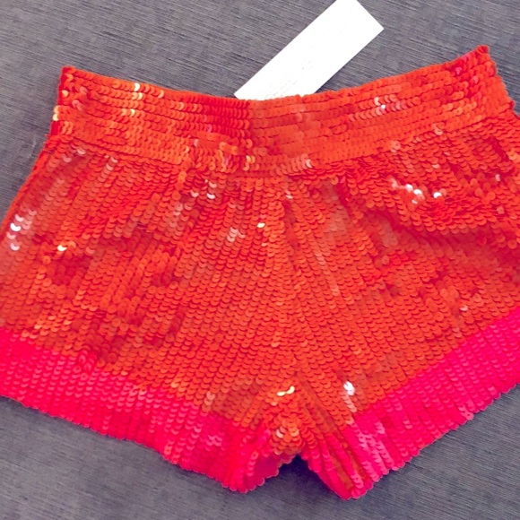 🔥🔥 Christophe Sauvant sequin Mini Shorts, org/pk - Picture 2 of 3